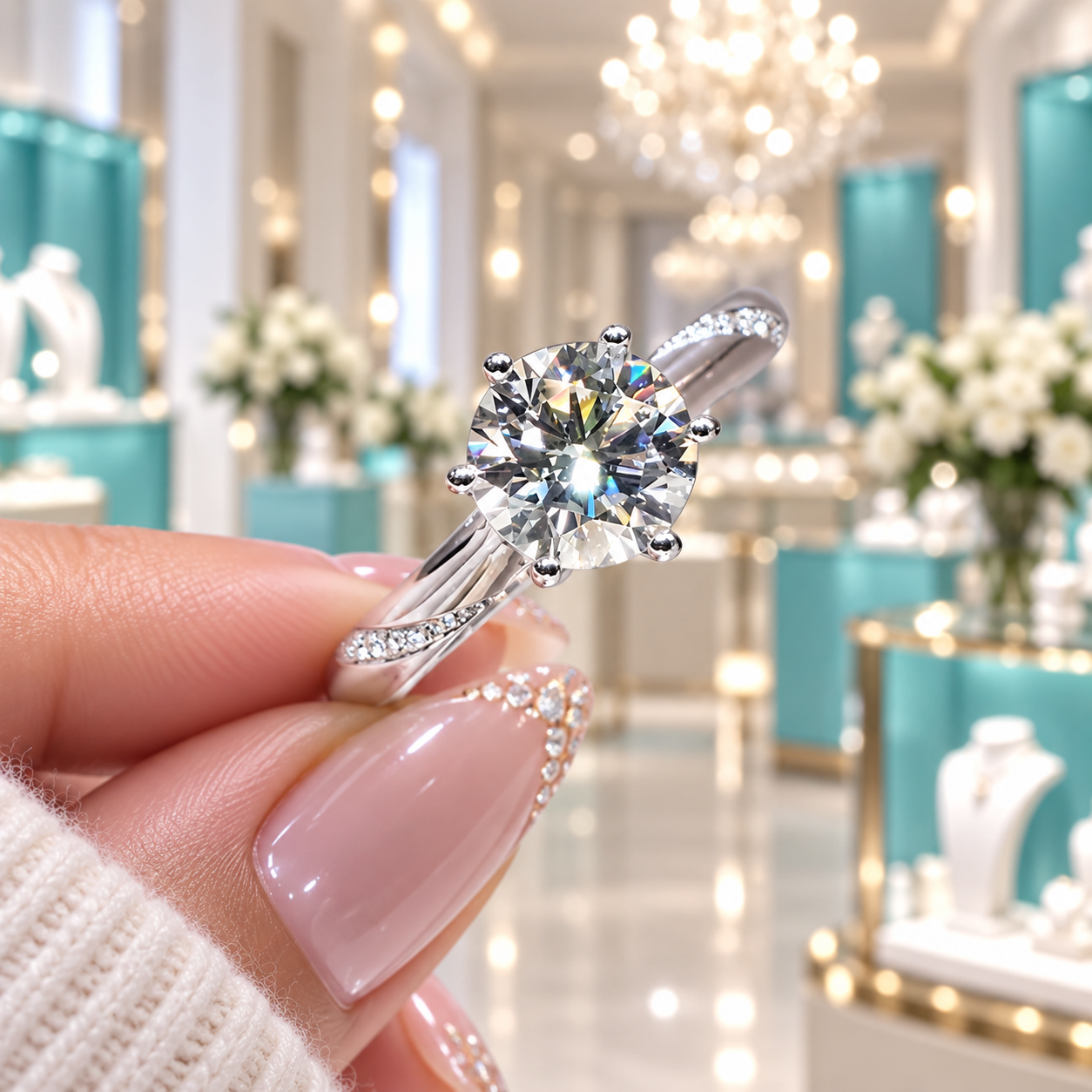2.0 Ct Round Cut Diamond Option Engagement Ring