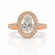 2.30 ct Oval Cut Diamond Option14K Rose Gold Engagement Ring