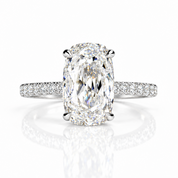 2.90 Ct Old Mine Cut Diamond Option 14K White Gold Engagement Ring