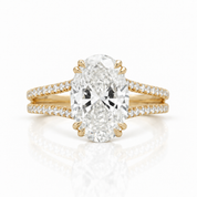 2.90 Ct Oval Cut Diamond OptionSplit Shank Engagement Ring