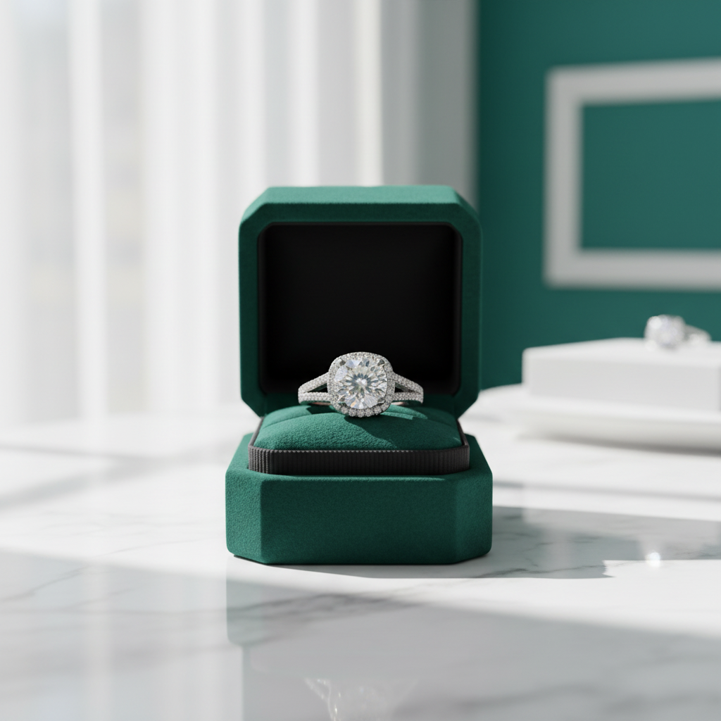2.0 Carat Round Cut Diamond Option Split Shank Engagement Ring - Evani Naomi Jewelry