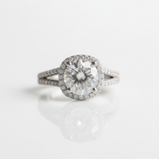 2.0 Carat Round Cut Diamond Option Split Shank Engagement Ring - Evani Naomi Jewelry