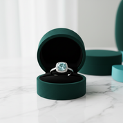 2.0 Ct Blue Green Round Diamond Option Halo Engagement Ring - Evani Naomi Jewelry