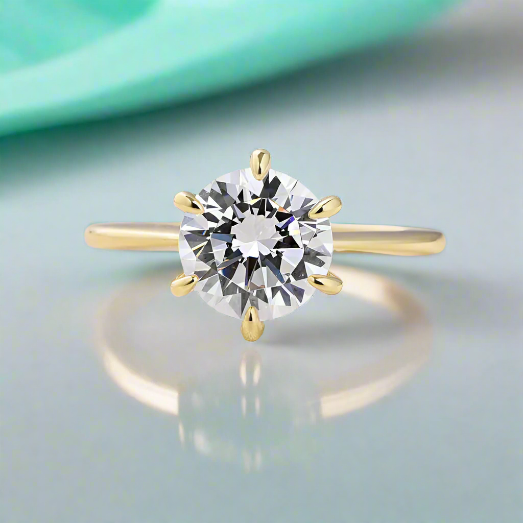 2.0 Ct Classic Round Cut Yellow Gold Solitaire Wedding Set-Evani Naomi Jewelry