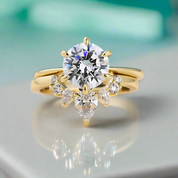 2.0 Ct Classic Round Cut Yellow Gold Solitaire Wedding Set-Evani Naomi Jewelry