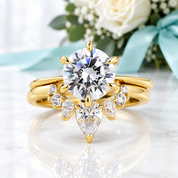 2.0 Ct Classic Round Cut Yellow Gold Diamond Option Solitaire Wedding Set - Evani Naomi Jewelry