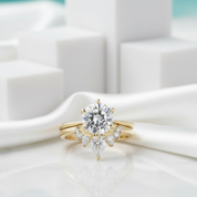 2.0 Ct Classic Round Cut Yellow Gold Diamond Solitaire Wedding Set-Evani Jewelry