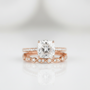 2.0 Ct Cushion Cut Diamond Option Bridal Ring Set - Evani Naomi Jewelry