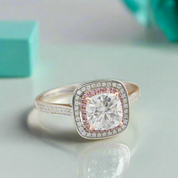 2.0 Ct Cushion Cut Diamond Double Halo Engagement Ring-Evani Naomi Jewelry