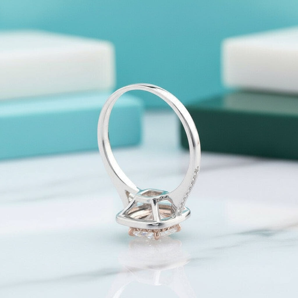 2.0 Ct Cushion Cut Diamond Double Halo Engagement Ring-Evani Jewelry