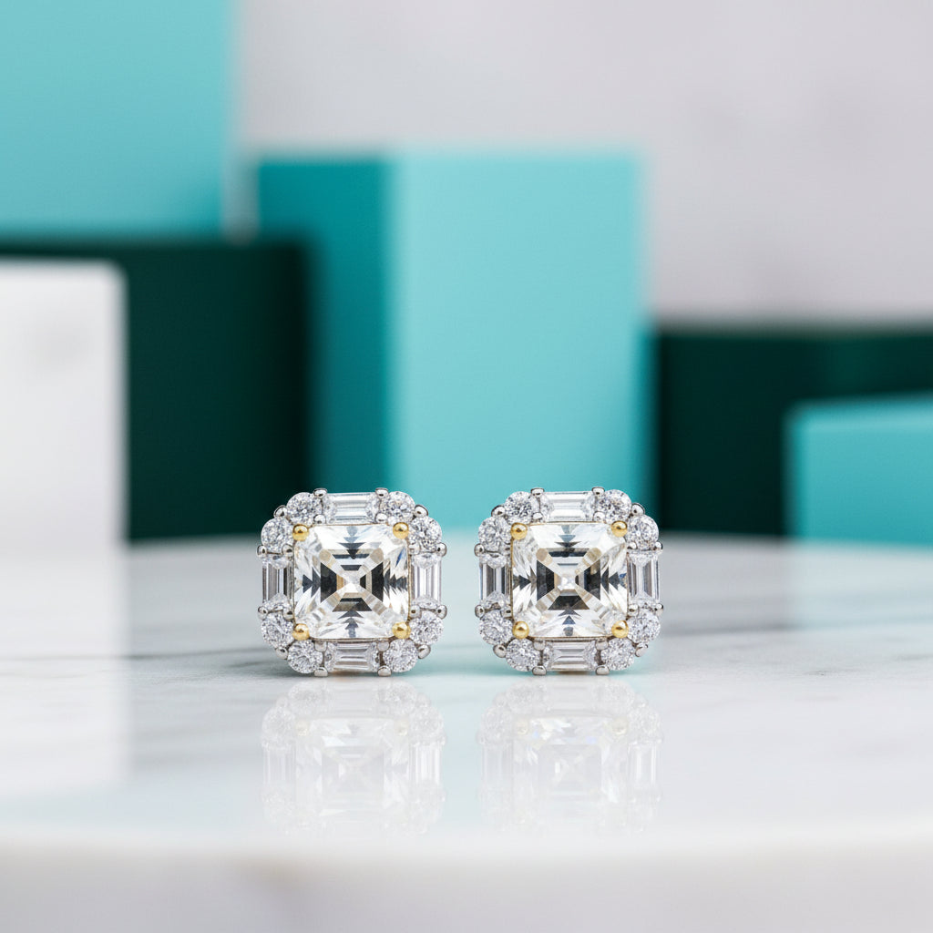 2.0 Ct Cushion Cut Diamond Stud Earrings-Evani Jewelry