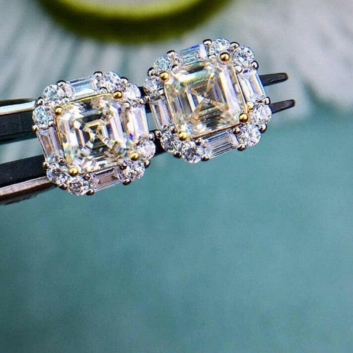 2.0 Ct Cushion Cut Diamond Stud Earrings-Evani Naomi Jewelry