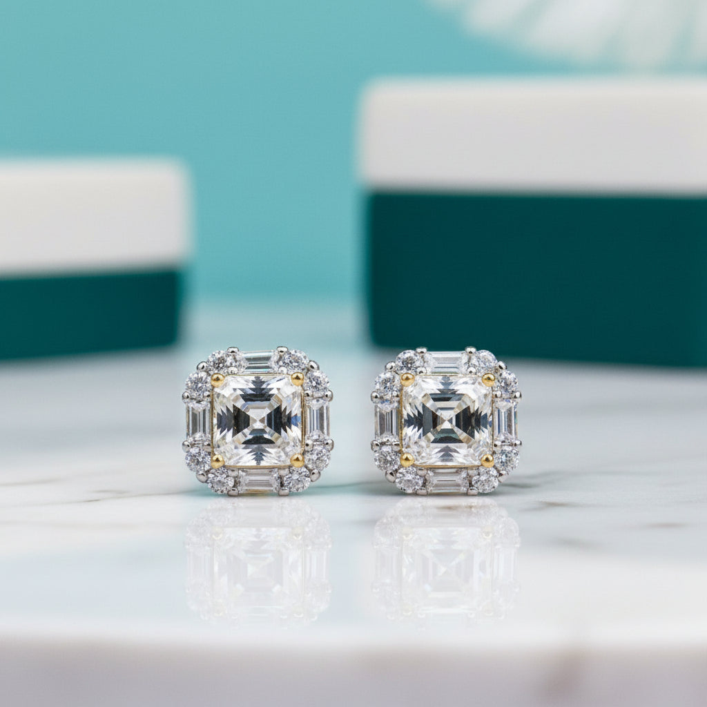 2.0 Ct Cushion Cut Diamond Stud Earrings-Evani Jewelry