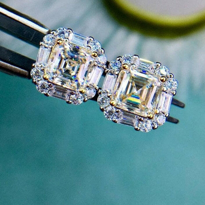 2.0 Ct Cushion Cut Diamond Stud Earrings-Evani Naomi Jewelry