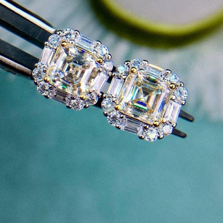 2.0 Ct Cushion Cut Diamond Stud Earrings-Evani Naomi Jewelry