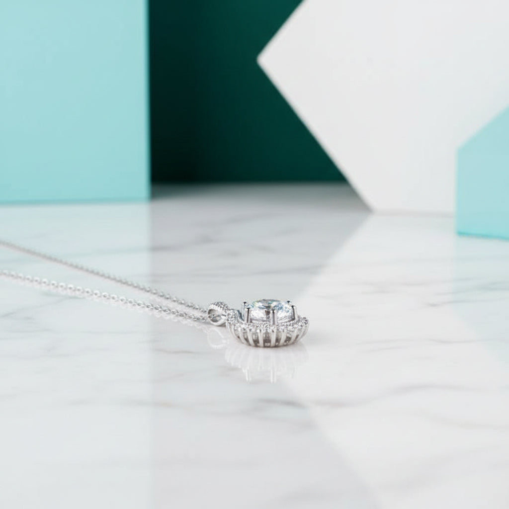2.0 Ct Diamond Water Drop Shaped Pendant Necklace-Evani Jewelry