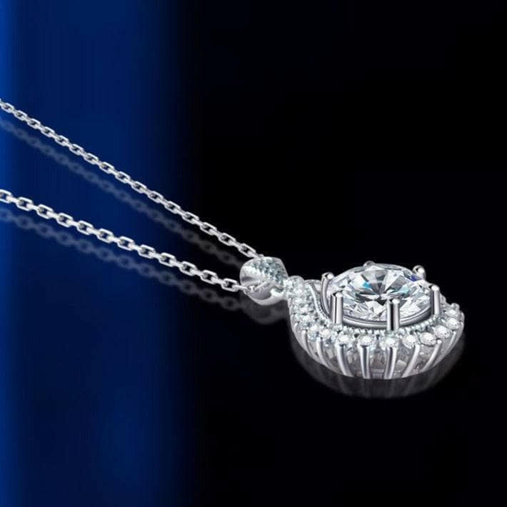 2.0 Ct Diamond Water Drop Shaped Pendant Necklace-Evani Naomi Jewelry
