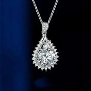 2.0 Ct Diamond Water Drop Shaped Pendant Necklace-Evani Naomi Jewelry