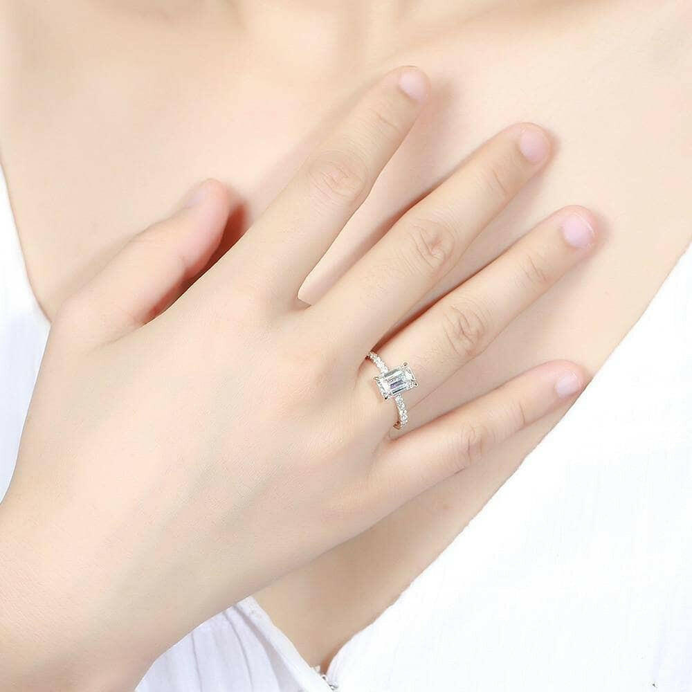 2.0 Ct Emerald Cut 14K Yellow Gold Engagement Ring-Evani Naomi Jewelry
