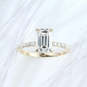 2.0 Ct Emerald Cut 14K Yellow Gold Engagement Ring-Evani Naomi Jewelry