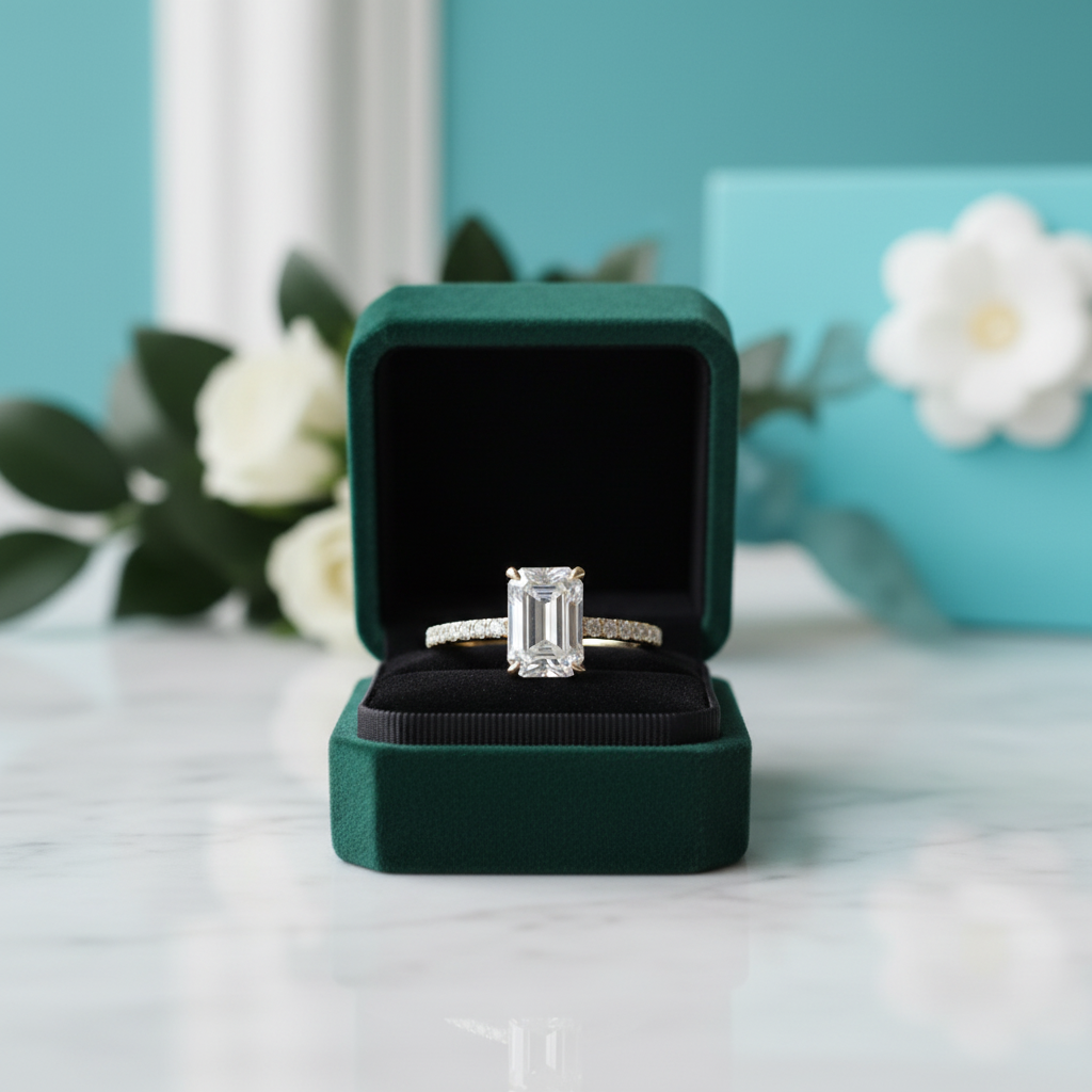 2.0 Ct Emerald Cut 14K Yellow Gold Engagement Ring - Evani Naomi Jewelry
