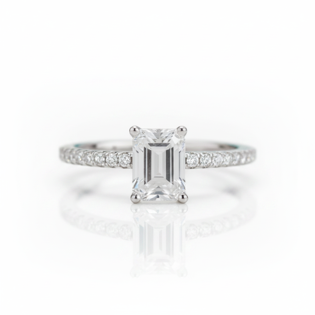 2.0 Ct Emerald Cut Diamond OptionEngagement Ring - Evani Naomi Jewelry