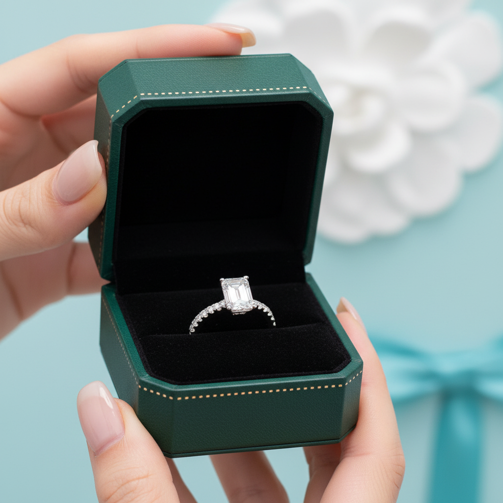 2.0 Ct Emerald Cut Diamond Option Engagement Ring - Evani Naomi Jewelry