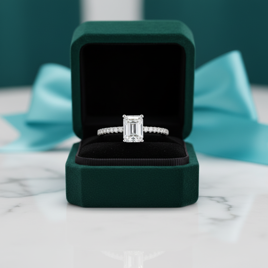 2.0 Ct Emerald Cut Diamond OptionEngagement Ring - Evani Naomi Jewelry