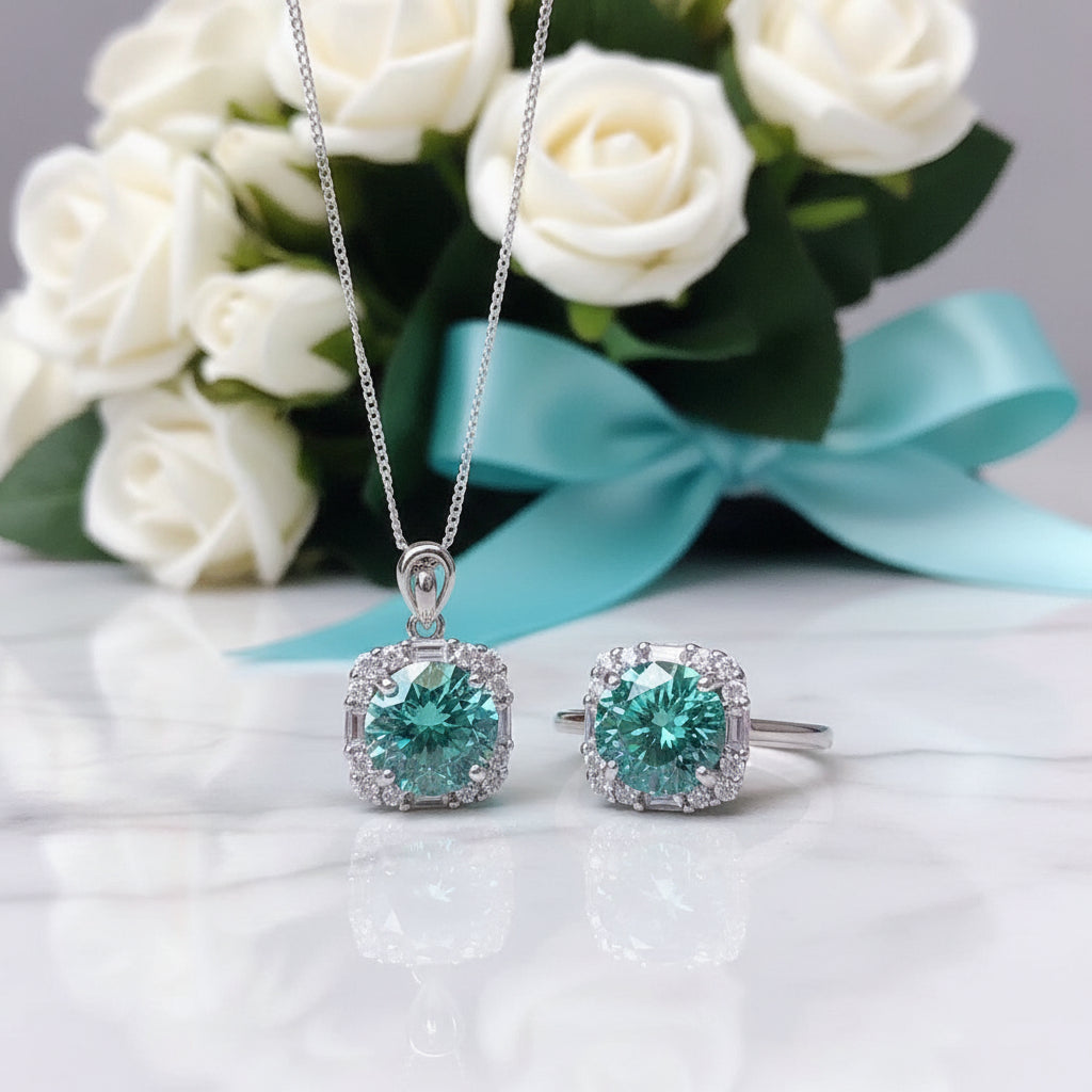 2.0 Ct Green Diamond Jewelry Set-Evani Jewelry