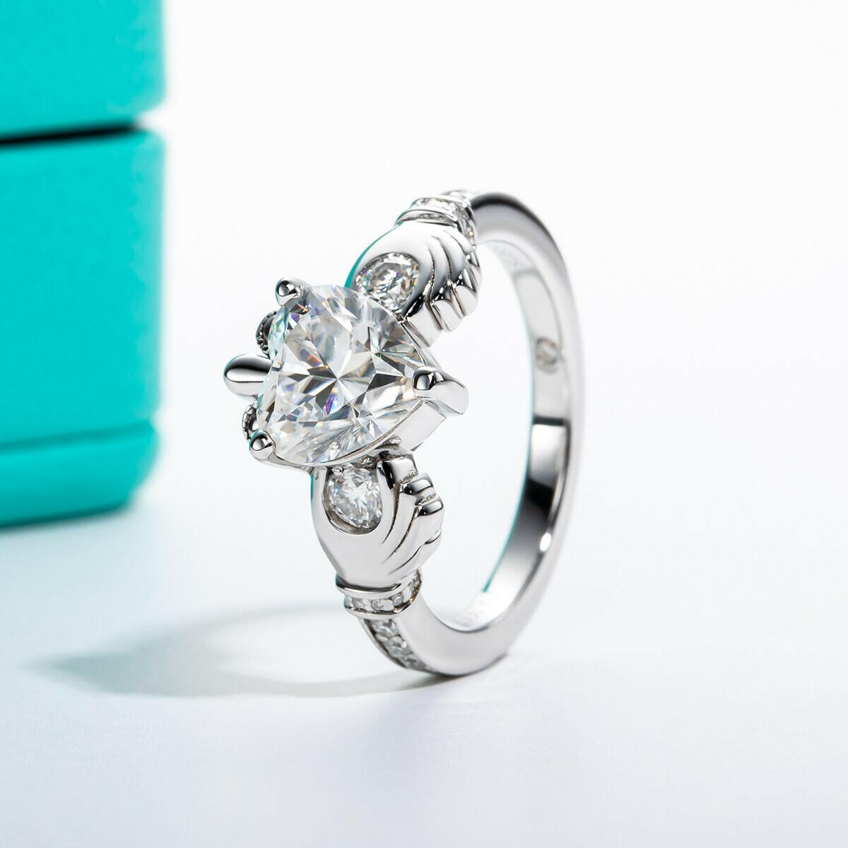 2.0 Ct Heart Cut Diamond Celtic Knot Crown Engagement Ring-Evani Jewelry