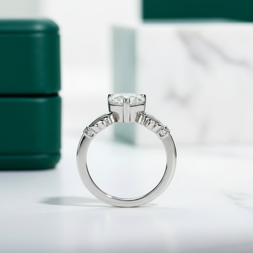 2.0 Ct Heart Cut Diamond Celtic Knot Crown Engagement Ring-Evani Jewelry