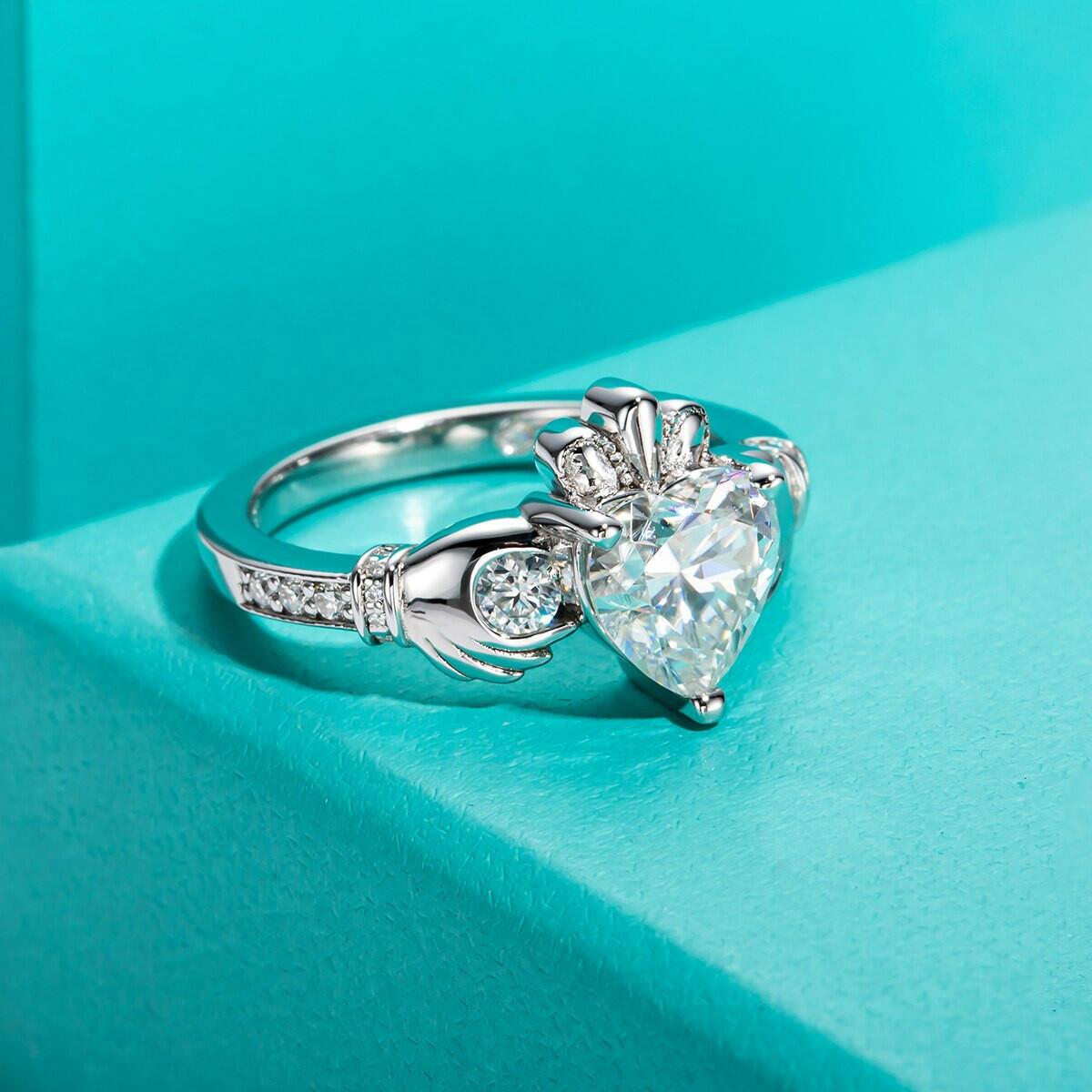 2.0 Ct Heart Cut Diamond Celtic Knot Crown Engagement Ring-Evani Naomi Jewelry