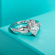2.0 Ct Heart Cut Diamond Celtic Knot Crown Engagement Ring-Evani Naomi Jewelry