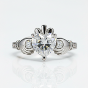 2.0 Ct Heart Cut Diamond Option Celtic Knot Crown Engagement Ring