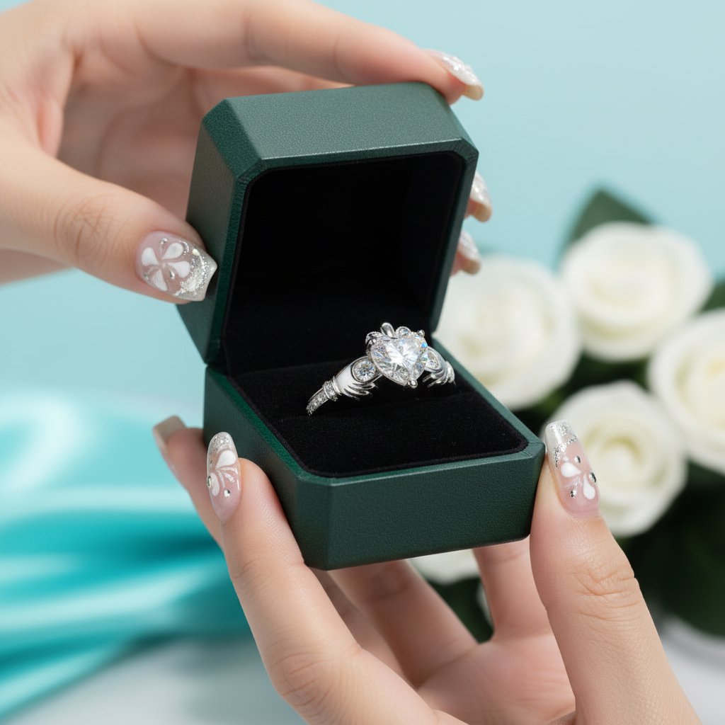 2.0 Ct Heart Cut Diamond Option Celtic Knot Crown Engagement Ring