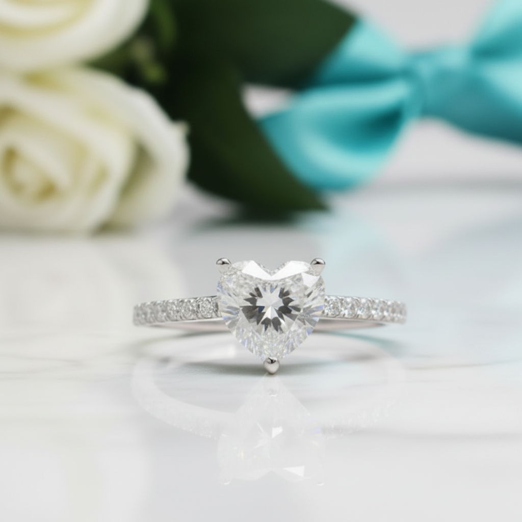 2.0 Ct Heart Cut Diamond Option Engagement Ring