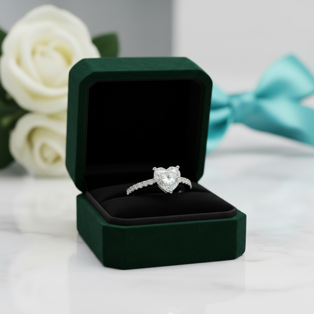 2.0 Ct Heart Cut Diamond Option Engagement Ring