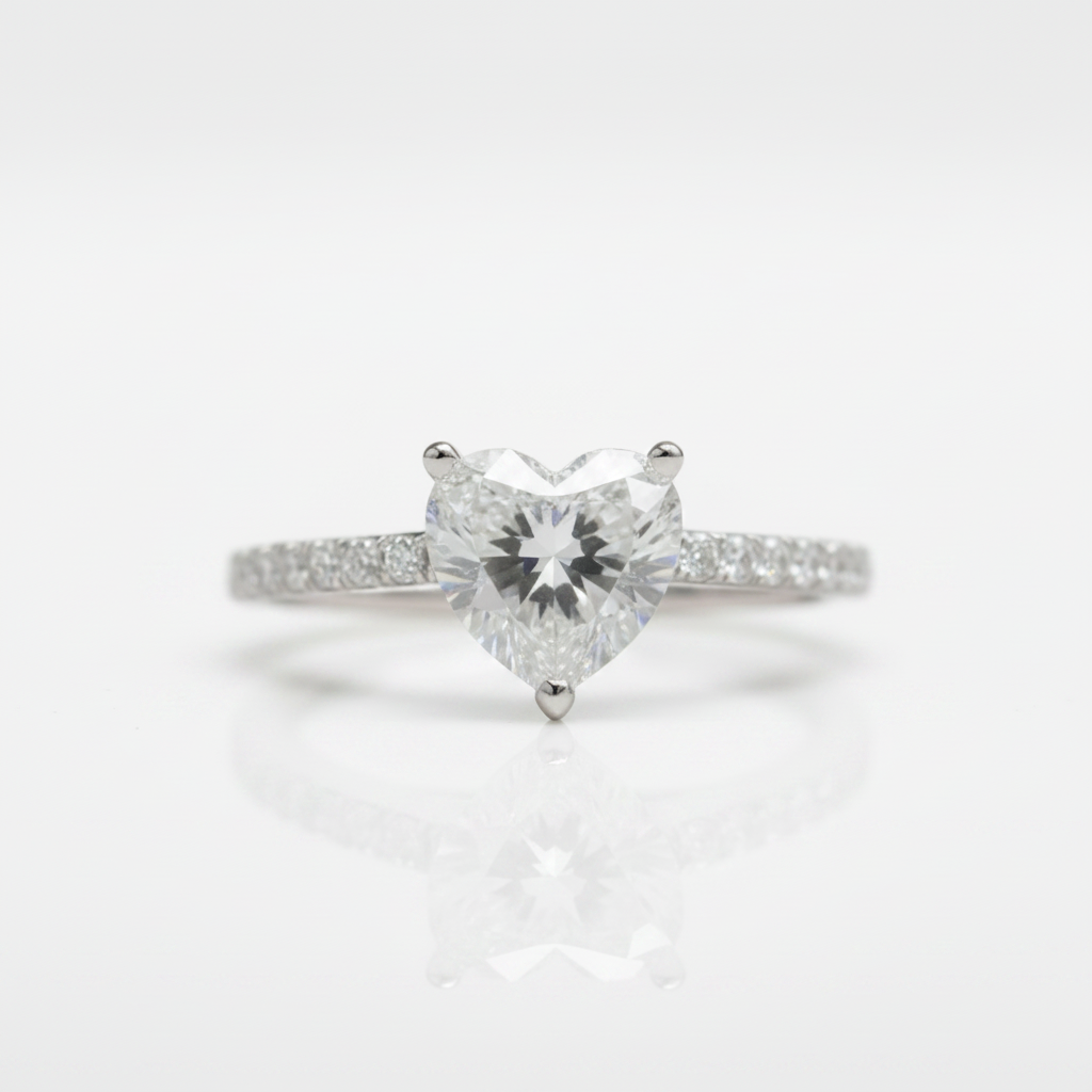 2.0 Ct Heart Cut Diamond Option Engagement Ring