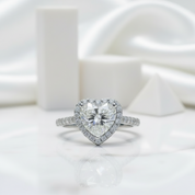 2.0 Ct Heart Cut Diamond Halo Engagement Ring-Evani Jewelry