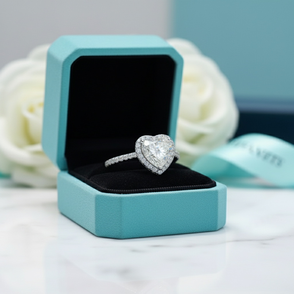 2.0 Ct Heart Cut Diamond Halo Engagement Ring-Evani Jewelry