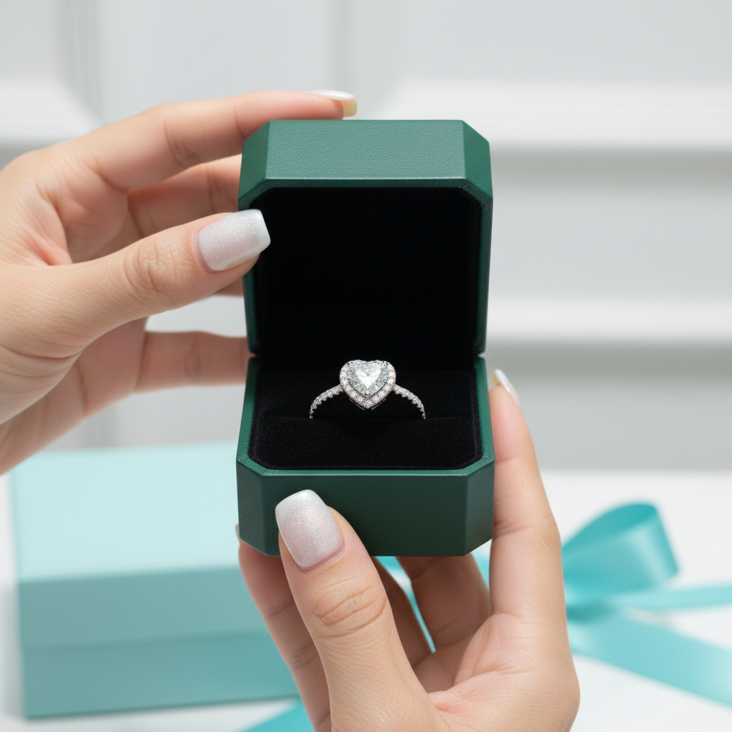 2.0 Ct Heart Cut Halo Engagement Ring - Evani Naomi Jewelry