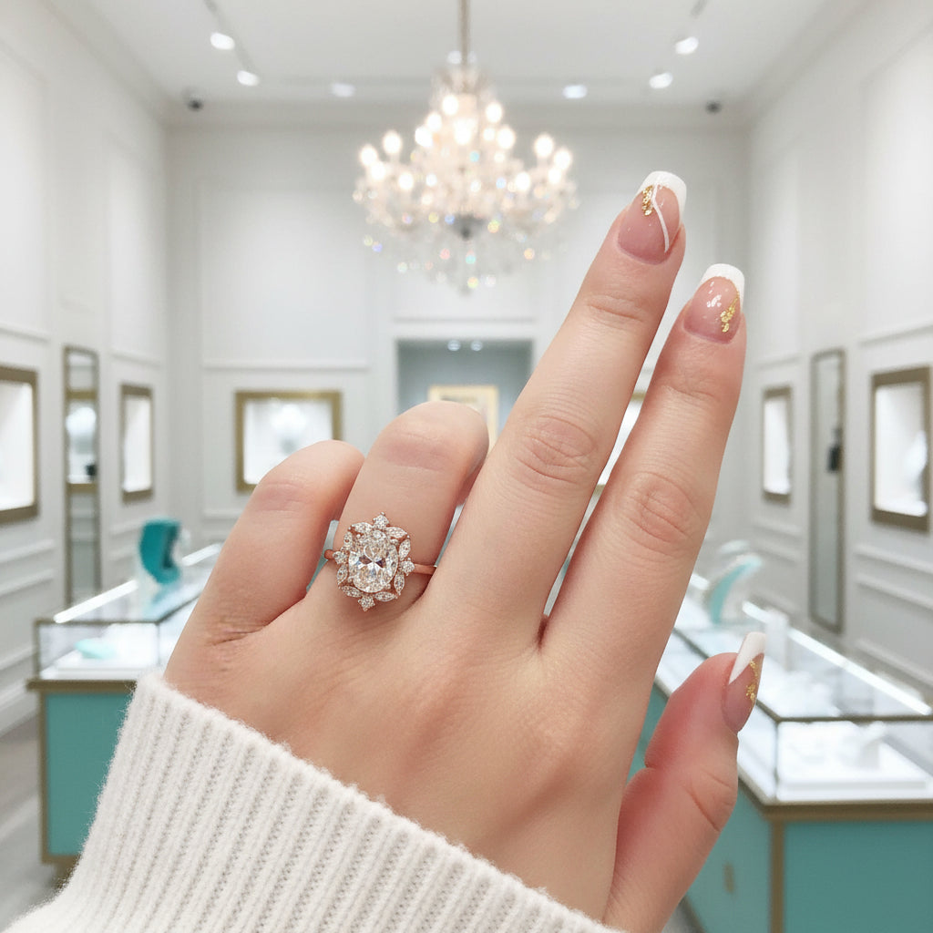 2.0 Ct Oval Cut Diamond 14k Rose Gold Engagement Ring-Evani Jewelry