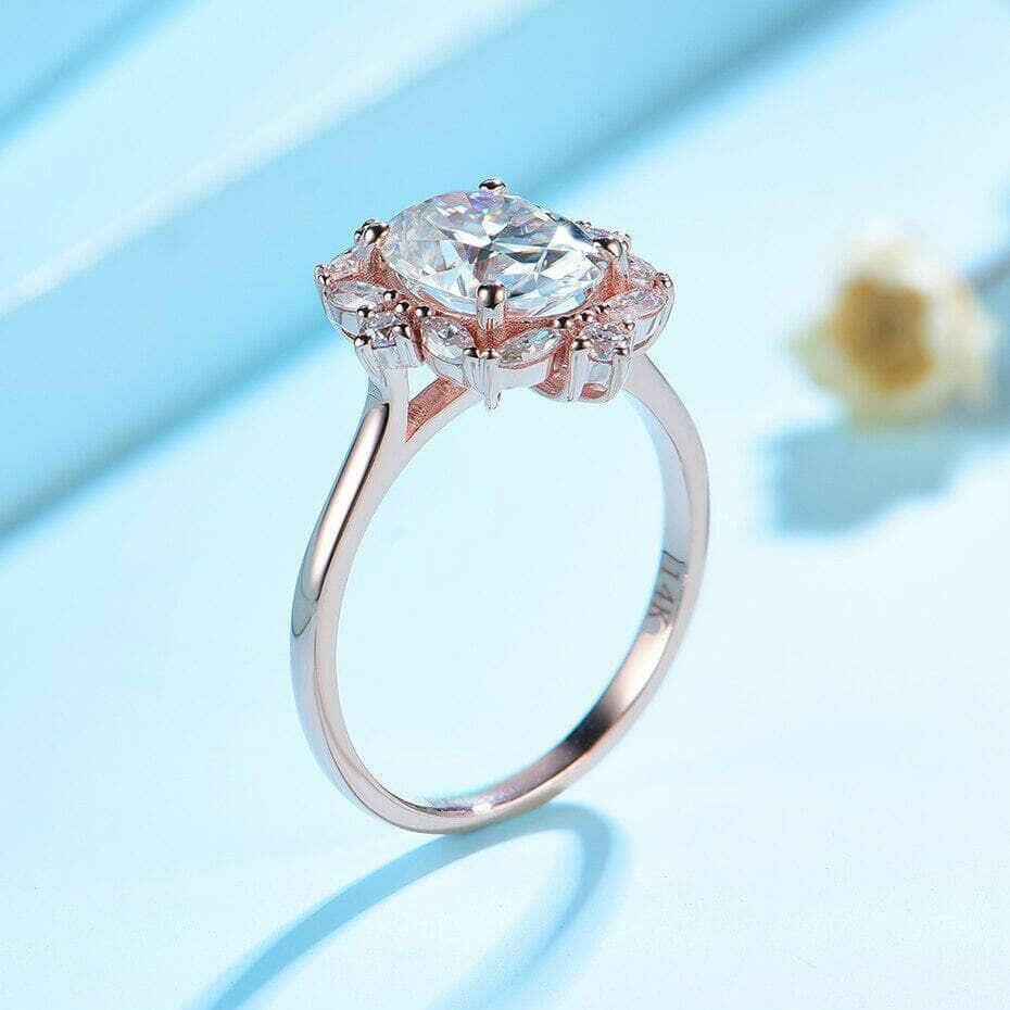 2.0 Ct Oval Cut Diamond 14K Rose Gold Engagement Ring-Evani Naomi Jewelry