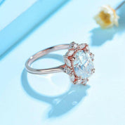 2.0 Ct Oval Cut Diamond 14K Rose Gold Engagement Ring-Evani Naomi Jewelry