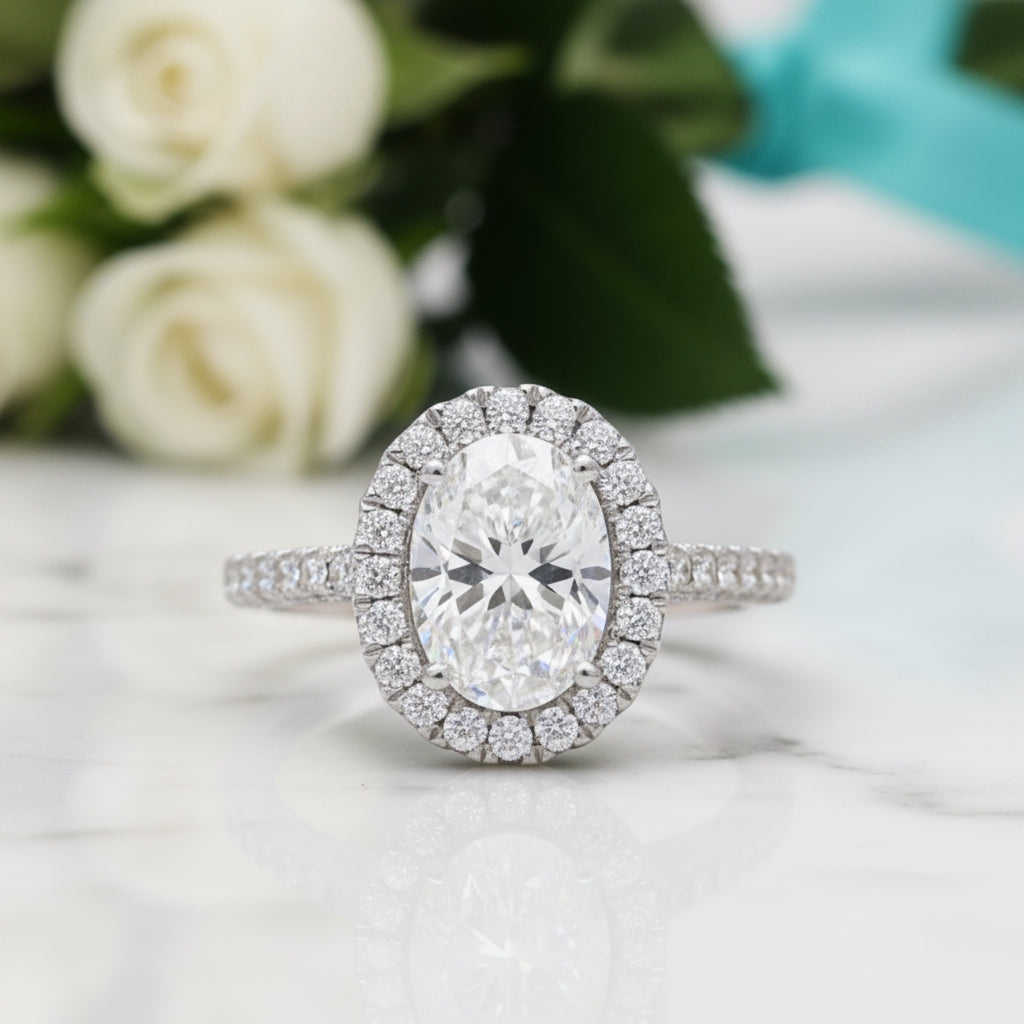 2.0 Ct Oval Cut Diamond Classic Engagement Ring-Evani Jewelry