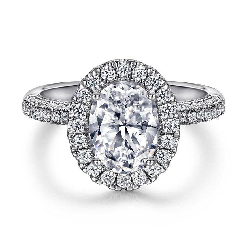 2.0 Ct Oval Cut Diamond Classic Engagement Ring-Evani Naomi Jewelry