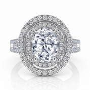 2.0 Ct Oval Cut Diamond Option Double Halo Engagement Ring