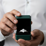 2.0 Ct Oval Cut Three Stone Diamond Option Engagement Ring - Evani Naomi Jewelry