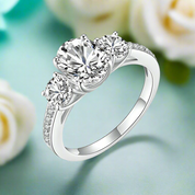 2.0 Ct Oval Cut Three Stone Diamond Engagement Ring - Evani Naomi Jewelry