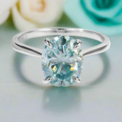 2.0 Ct Oval Diamond 10K Solid Gold Engagement Ring-Evani Naomi Jewelry